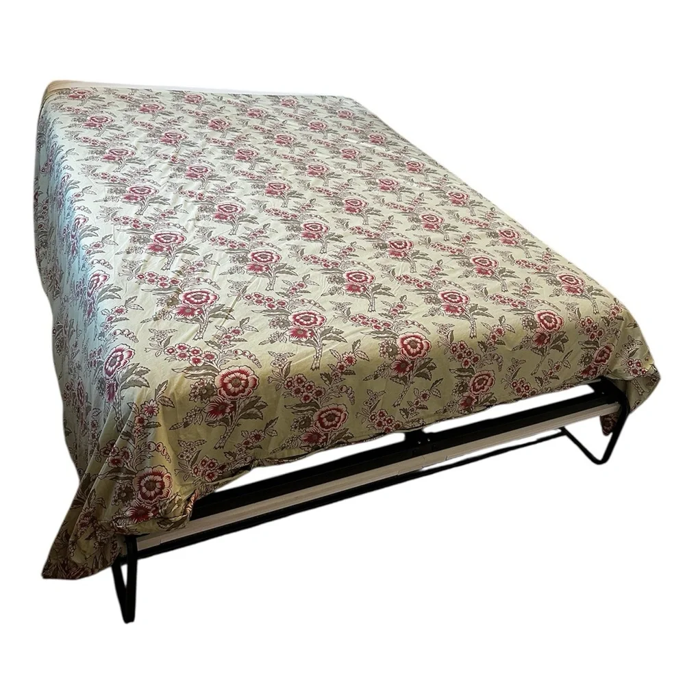 Pottery Barn Duvet Cover Light Green Pink Floral Boho Cottagecore 94”x80”
